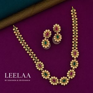 Mrinalini Ruby Emerald Necklace Set ????