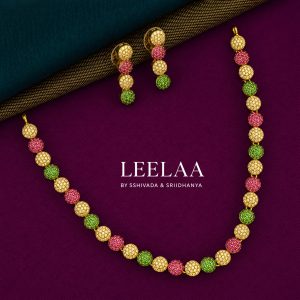 Ruby Emerald Royale Necklace Set .